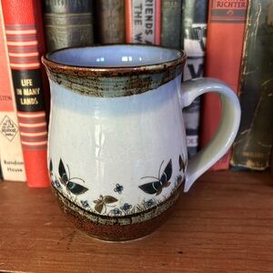 VINTAGE Butterfly Pottery Mug